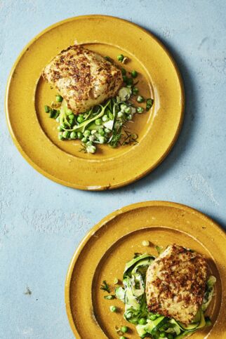 Ofen-Fischfilet mit Zitronen-Kräuter-Erbsen Ofen-Fischfilet mit Zitronen-Kräuter-Erbsen