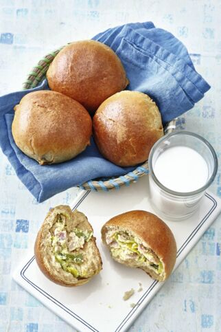 Gefüllte Brötchen mit Lauch und Schinken Gefüllte Brötchen mit Lauch und Schinken