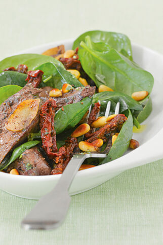 Spinatsalat mit Leber Spinatsalat mit Leber