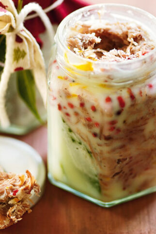 Gänserillettes mit Orange und rosa Pfeffer Gänserillettes mit Orange und rosa Pfeffer