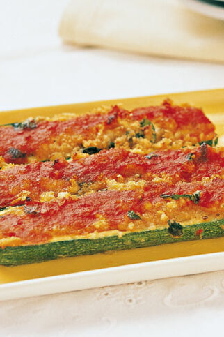 Gefüllte Zucchini italienische Art Gefüllte Zucchini italienische Art