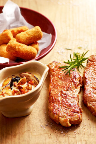 Rumpsteak mit Pilzrahmsauce Rumpsteak mit Pilzrahmsauce