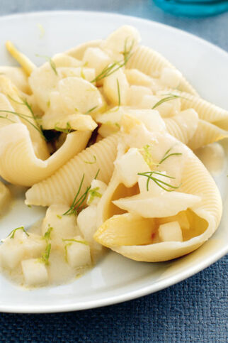 Conchiglioni mit Spargel-Dill-Sauce Conchiglioni mit Spargel-Dill-Sauce