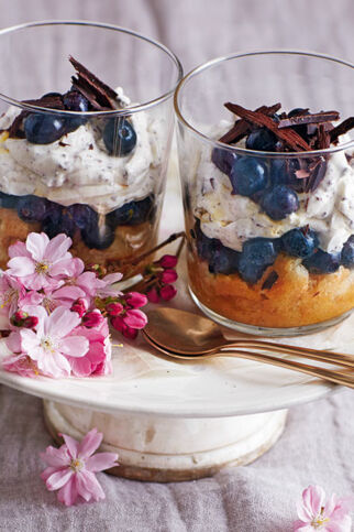 Trifle mit marinierten Beeren und Mascarpone-Schoko-Creme Trifle mit marinierten Beeren und Mascarpone-Schoko-Creme