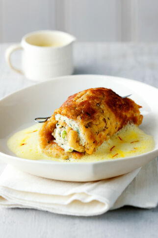 Seitan-Involtini auf Safranschaum Seitan-Involtini auf Safranschaum