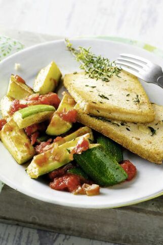 Tofuschnitzel mit Zucchini Tofuschnitzel mit Zucchini