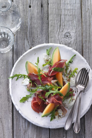 Insalata Melone mit Prosciutto und Mozzarella Insalata Melone mit Prosciutto und Mozzarella