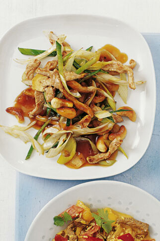 Scharfes Schwein mit Cashewkernen Scharfes Schwein mit Cashewkernen