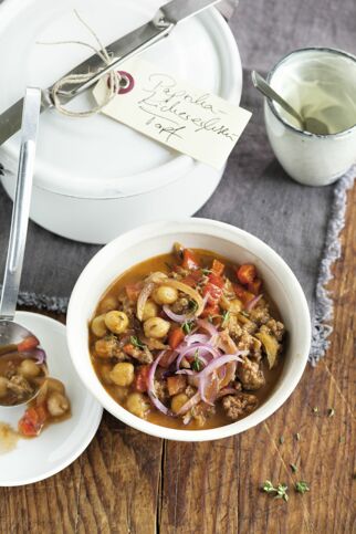Paprika-Kichererbsen-Topf mit Hackfleisch Paprika-Kichererbsen-Topf mit Hackfleisch
