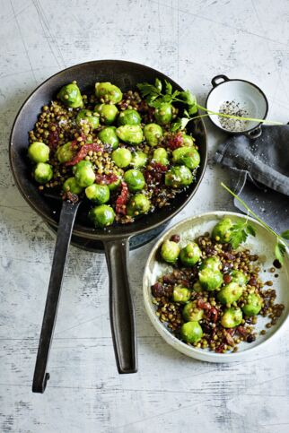 Gebratener Rosenkohl mit Linsen Gebratener Rosenkohl mit Linsen