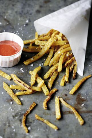 Kohlrabi-Pommes mit Erdbeerketchup Kohlrabi-Pommes mit Erdbeerketchup