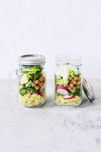 Kichererbsen-Hirse-Salat im Glas Kichererbsen-Hirse-Salat im Glas