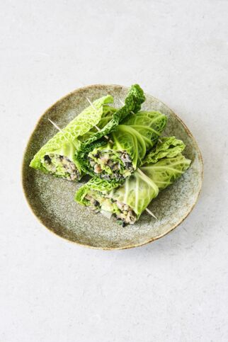 Wirsingwraps mit Pilzen Wirsingwraps mit Pilzen