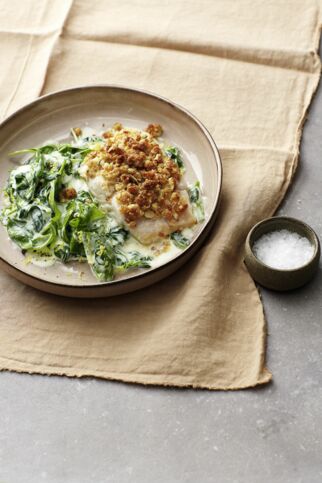 Überbackener Fisch mit Rahmspinat Überbackener Fisch mit Rahmspinat