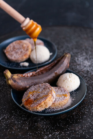 Gofio-Armer-Ritter-Mandelmilchparfait-Schokobanane Gofio-Armer-Ritter-Mandelmilchparfait-Schokobanane