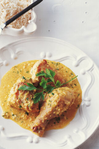 Hähnchen in Safran-Mandel-Sauce Hähnchen in Safran-Mandel-Sauce