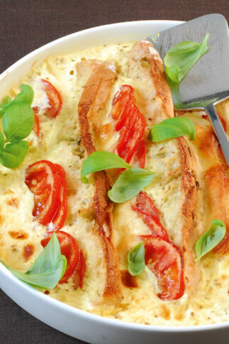 Italienischer Brotauflauf mit Pesto Italienischer Brotauflauf mit Pesto