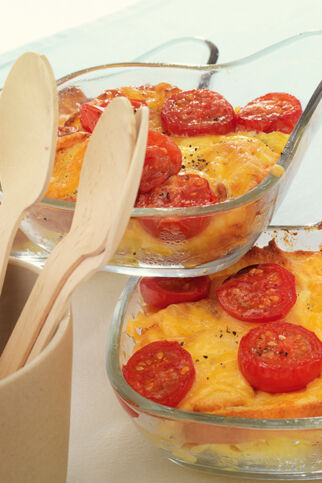 Brotauflauf mit Tomaten Brotauflauf mit Tomaten