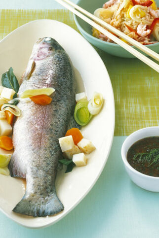 Lachsforelle mit Senfsauce Lachsforelle mit Senfsauce