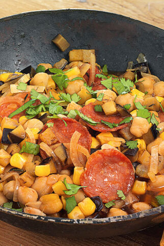 Auberginen-Mais-Pfanne Auberginen-Mais-Pfanne