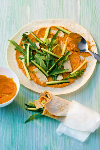Tofu-Wrap mit Ajvar Tofu-Wrap mit Ajvar