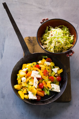 Kartoffelpfanne mit Feta Kartoffelpfanne mit Feta