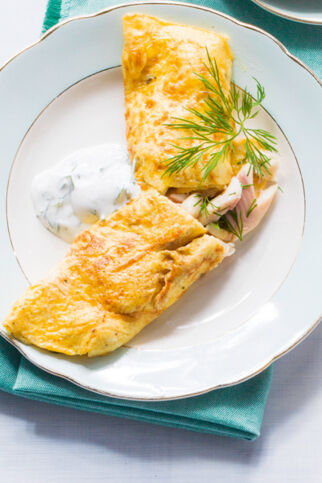 Omelett mit Räucherforelle Omelett mit Räucherforelle