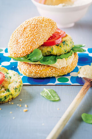 Spinat-Kichererbsen-Burger Spinat-Kichererbsen-Burger