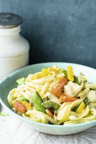 Bavette mit Wok-Gemüse und Huhn Bavette mit Wok-Gemüse und Huhn