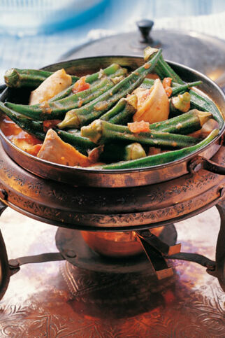 Huhn mit Okraschoten Huhn mit Okraschoten