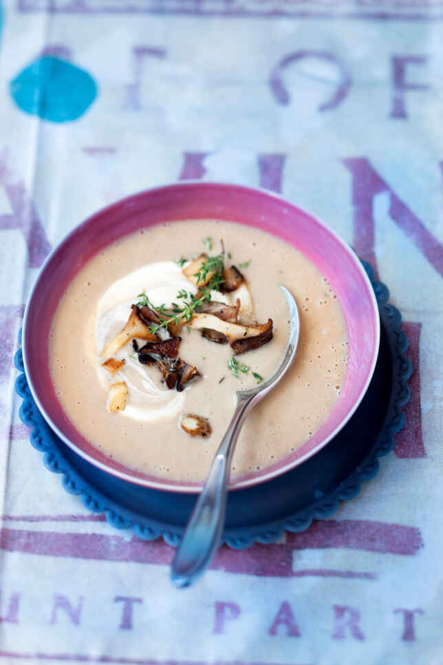 Maronensuppe mit Thymianpilzen