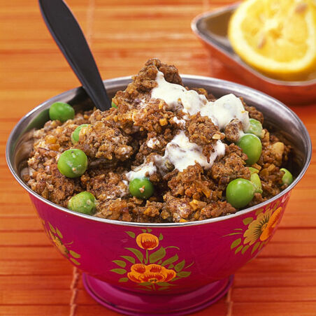 Hackfleisch mit Erbsen Hackfleisch mit Erbsen