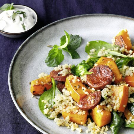 One-Pot-Bulgur mit Merguez One-Pot-Bulgur mit Merguez