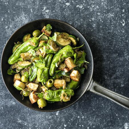 Zucchini-Pimientos-Pfanne Zucchini-Pimientos-Pfanne