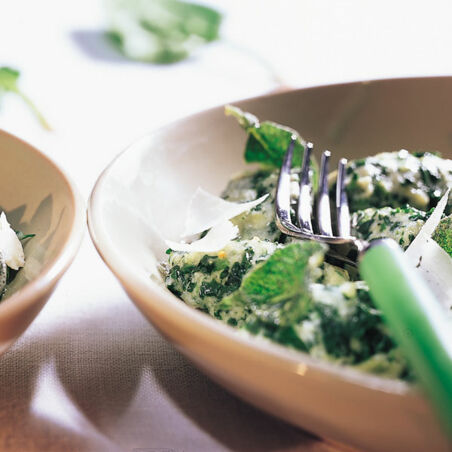 Ricottanockerl mit Spinat alias Priesterwürger Ricottanockerl mit Spinat alias Priesterwürger