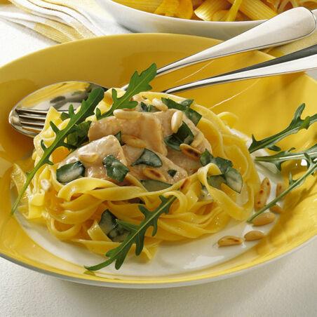 Pasta mit Pilz-Rucola-Fisch Pasta mit Pilz-Rucola-Fisch