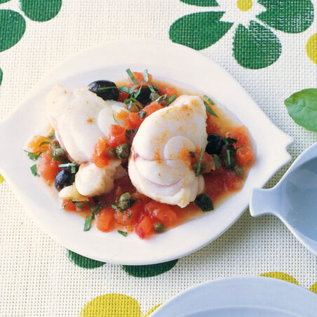 Seeteufelfilet mit Oliven und Kapern Seeteufelfilet mit Oliven und Kapern