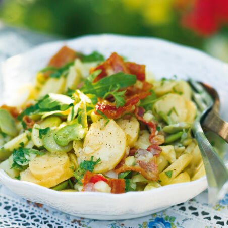 Kartoffelsalat mit dicken Bohnen und Rucola Kartoffelsalat mit dicken Bohnen und Rucola