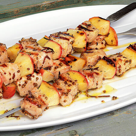 Putenspieße mit Äpfeln Putenspieße mit Äpfeln