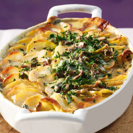 Kartoffel-Löwenzahn-Gratin Kartoffel-Löwenzahn-Gratin