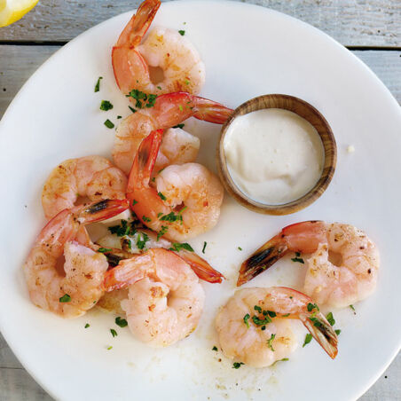 Garnelen mit Zitronen-Aïoli Garnelen mit Zitronen-Aïoli