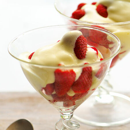Zabaione mit Erdbeeren Zabaione mit Erdbeeren