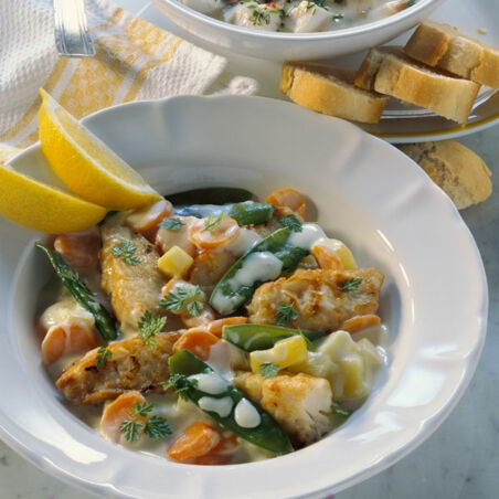 Fischpfanne mit Gemüse Fischpfanne mit Gemüse