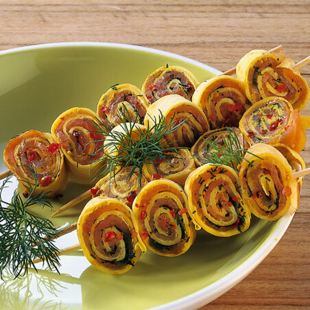 Pfannkuchen-Spieße Pfannkuchen-Spieße