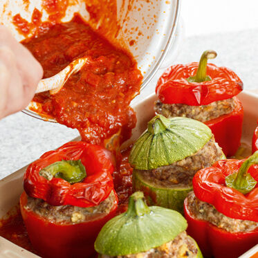 Gemüse mit Hackfleischfüllung Gemüse mit Hackfleischfüllung