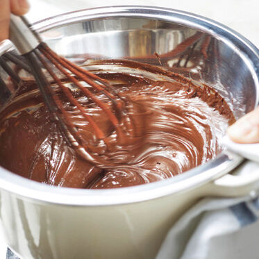 Schokoparfait mit Krokant Schokoparfait mit Krokant