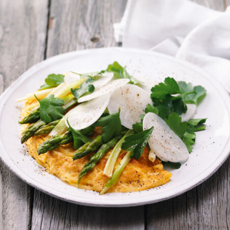 Frühlingsomelett mit grünem Spargel Frühlingsomelett mit grünem Spargel