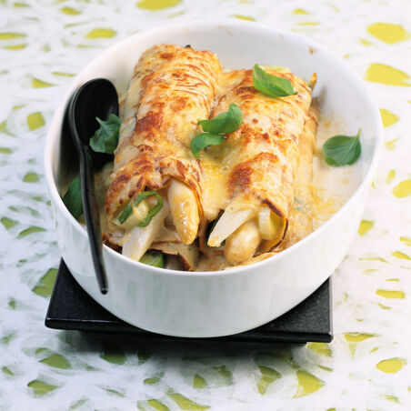 Gratinierte Basilikum-Pfannkuchen Gratinierte Basilikum-Pfannkuchen