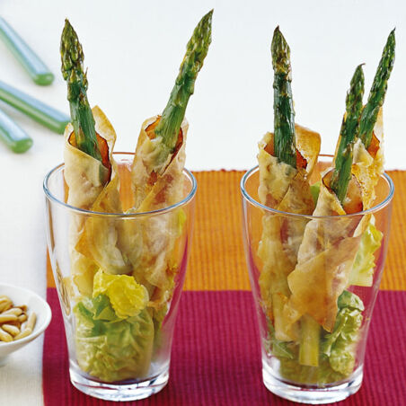 Grüner Spargel im Knusperteig Grüner Spargel im Knusperteig