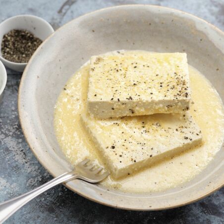 Tofu-Piccata mit Zucchininudeln Tofu-Piccata mit Zucchininudeln